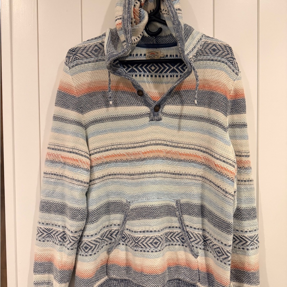 Faherty Cove Poncho Sweater in Sierra Paradise Size Small